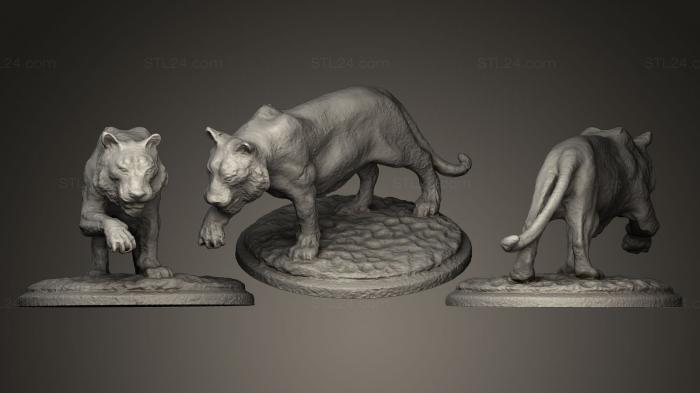 Статуэтки животных (Миниатюрный тигр, STKJ_0359) 3D модель для ЧПУ станка
